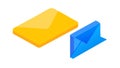 Email Communication Icon with Two Colored Envelopes, vector design Generative AI Royalty Free Stock Photo