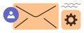 Email Communication Management with User Profile and Settings Icon Royalty Free Stock Photo