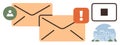 Email Communication with Notification Alert and User Profile Icon for Messaging and Connectivity Concept Royalty Free Stock Photo