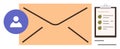 Email Communication with Profile Icon and Checklist Symbolizing Task Management and Correspondence Royalty Free Stock Photo