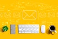 Email concept with a computer keyboard Royalty Free Stock Photo