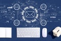 Email concept with a computer keyboard Royalty Free Stock Photo
