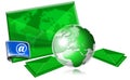 Email Concept With Green Globe