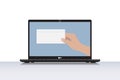 Email concept. Laptop with letter hand