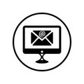 Email contact, mail inbox black icon