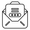 Email containing password protected document for secure data transfer