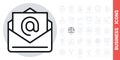 Email, corporate messenger or team chat icon. Simple black and white version Royalty Free Stock Photo