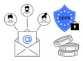 Email Data Management with GDPR Compliance and Online Security Concept Royalty Free Stock Photo