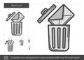 Email delete line icon.