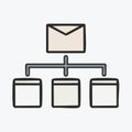 Email Distribution Workflow Diagram Icon Royalty Free Stock Photo