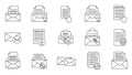 Email and Document Icon Set for Communication and Notifications Keywords: email, document, icon, set, communication Royalty Free Stock Photo