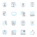 Email engine linear icons set. Inbox, Drafts, Sent, Compose, Attachments, Spam, Trash line vector and concept signs