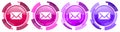 Email, envelope colorful icons collection, round glossy icon set isolated on white, modern design web buttons