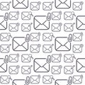 Email envelope cover communication correspondence seamless pattern background outline design paper empty card writing Royalty Free Stock Photo