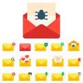 Email envelope cover icons communication correspondence blank cover address design paper empty card writing message Royalty Free Stock Photo