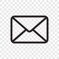 Email envelope icon. Vector mail message symbol isolated on transparent background