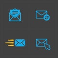 Email and envelope icons on Dark