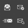 Email and envelope icons on Dark