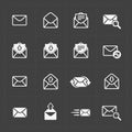 Email and envelope icons on Dark