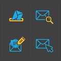 Email and envelope icons on Dark