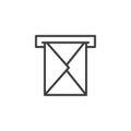 Email envelope through mail box outline icon