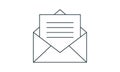 Email, envelope, open envelope, opened email icon. Illustration isolated for graphic and web design. Royalty Free Stock Photo