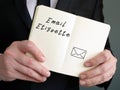 Email Etiquette inscription on the page