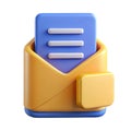 Email File Attachment 3D Icon for Secure and Efficient Digital Communication with a Professional Look