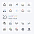 20 Email Flat Color icon Pack like email retrieve answer letter download Royalty Free Stock Photo