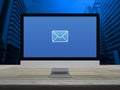 Email flat icon, Business contact us online concept