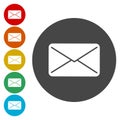 Email flat icon post sign