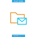 Email Folder Icon Vector Design Template. Editable Stroke.