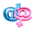 Email and gender symbols Royalty Free Stock Photo