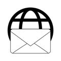 Email global communication in black and white