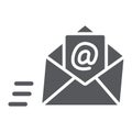 Email glyph icon, mail and letter, mail envelope sign, vector graphics, a solid pattern on a white background.