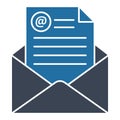 Email Glyph Isolated Vector icon which can easily modify or edit