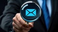 Email hacked warning alert notification, junk mail, scam malware spreading virus on message alert virtual on smartphone