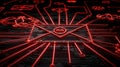 Email hacked warning alert notification, junk mail, scam malware spreading virus on message alert virtual on smartphone