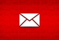 Email icon abstract digital screen red background illustration Royalty Free Stock Photo