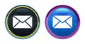 Email icon artistic glassy round buton set illustration