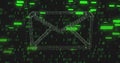 Email icon with binary code image over green digital background Royalty Free Stock Photo