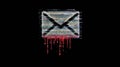 Email Icon Dripping With Glitch Pixels Represents Danger From a Poisoned Attachment Alert Royalty Free Stock Photo