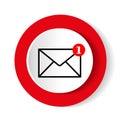 Email icon. Envelope Mail services. Contacts message send letter isolated flat.Vector illustration