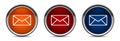 Email icon exclusive blue red and orange round button design set Royalty Free Stock Photo