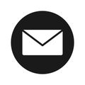 Email icon flat black round button vector illustration