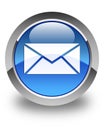 Email icon glossy blue round button Royalty Free Stock Photo