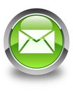 Email icon glossy green round button Royalty Free Stock Photo