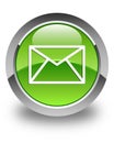 Email icon glossy green round button Royalty Free Stock Photo