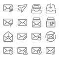 Email icon illustration vector set. Contains such icon as Inbox, Sent, Attached, Privacy, Edit, Read, Unread and more. Expanded St