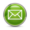 Email icon elegant green round button vector illustration Royalty Free Stock Photo